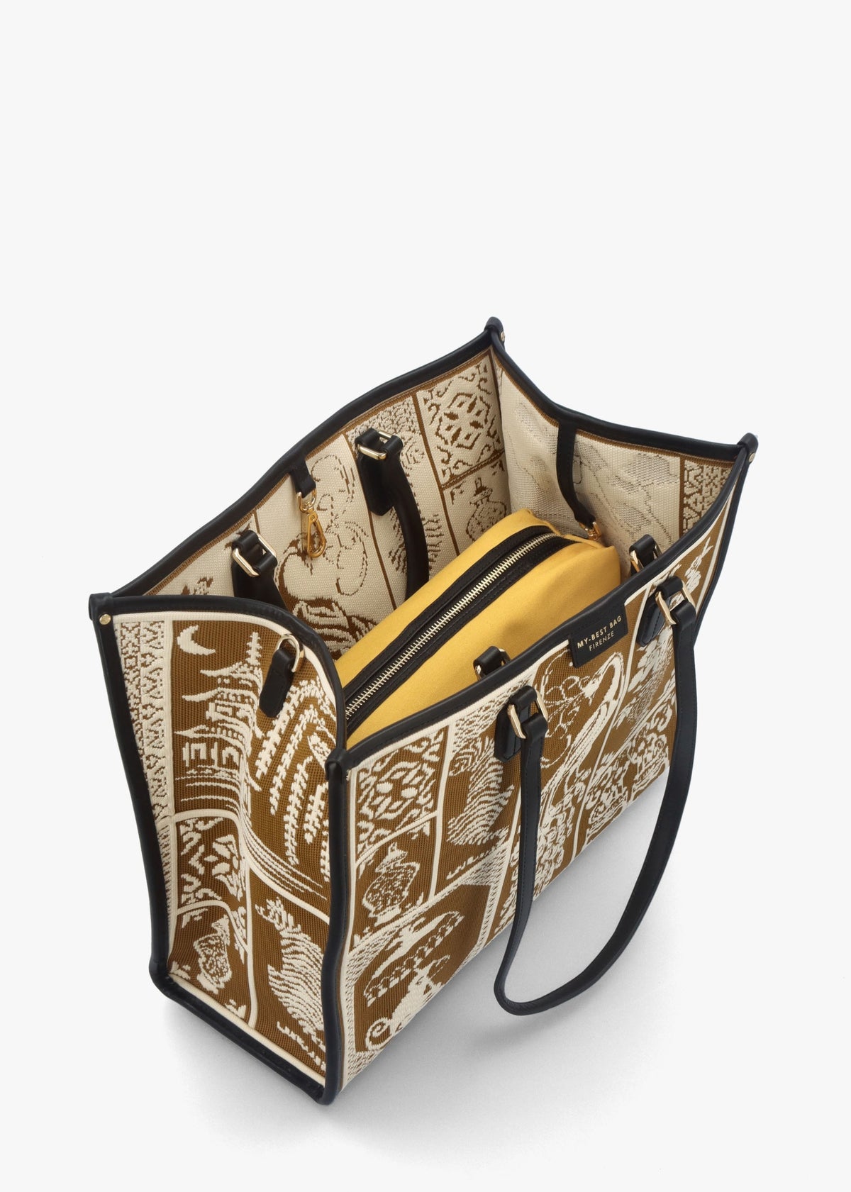 Tan Tapestry Tote Bag