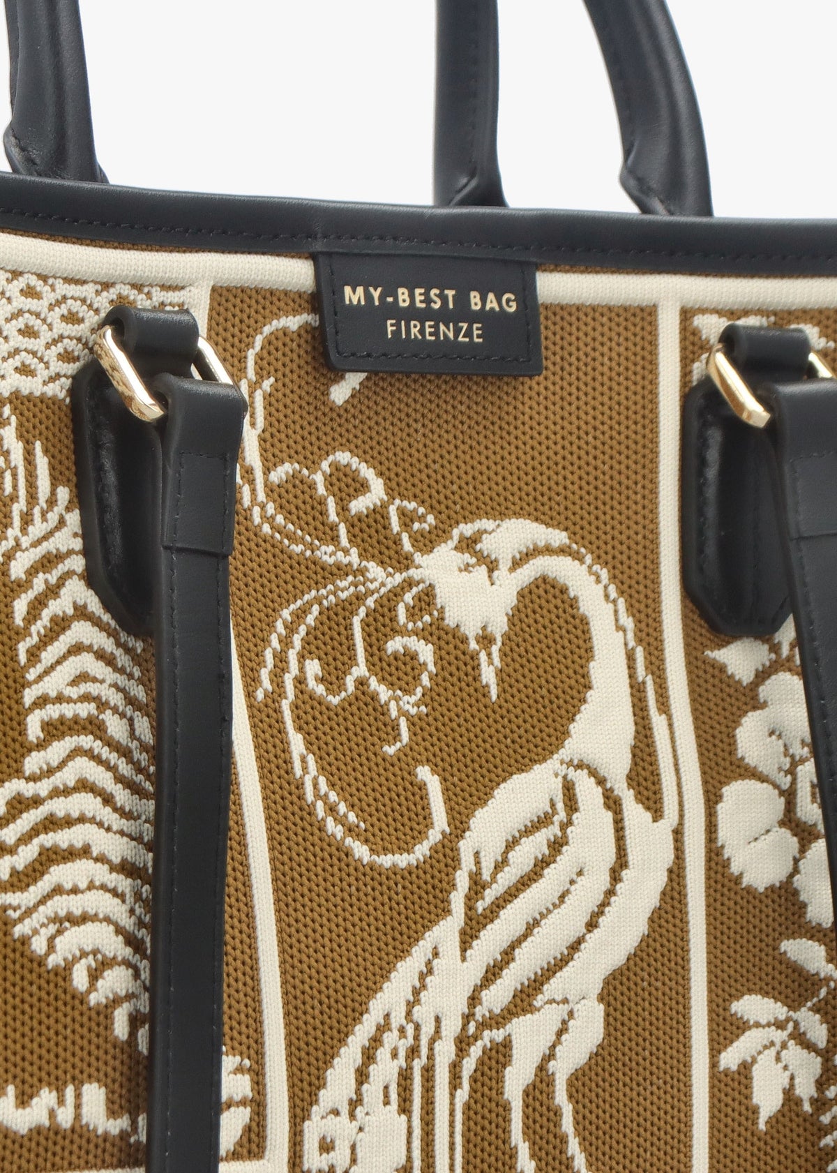 Tan Tapestry Tote Bag