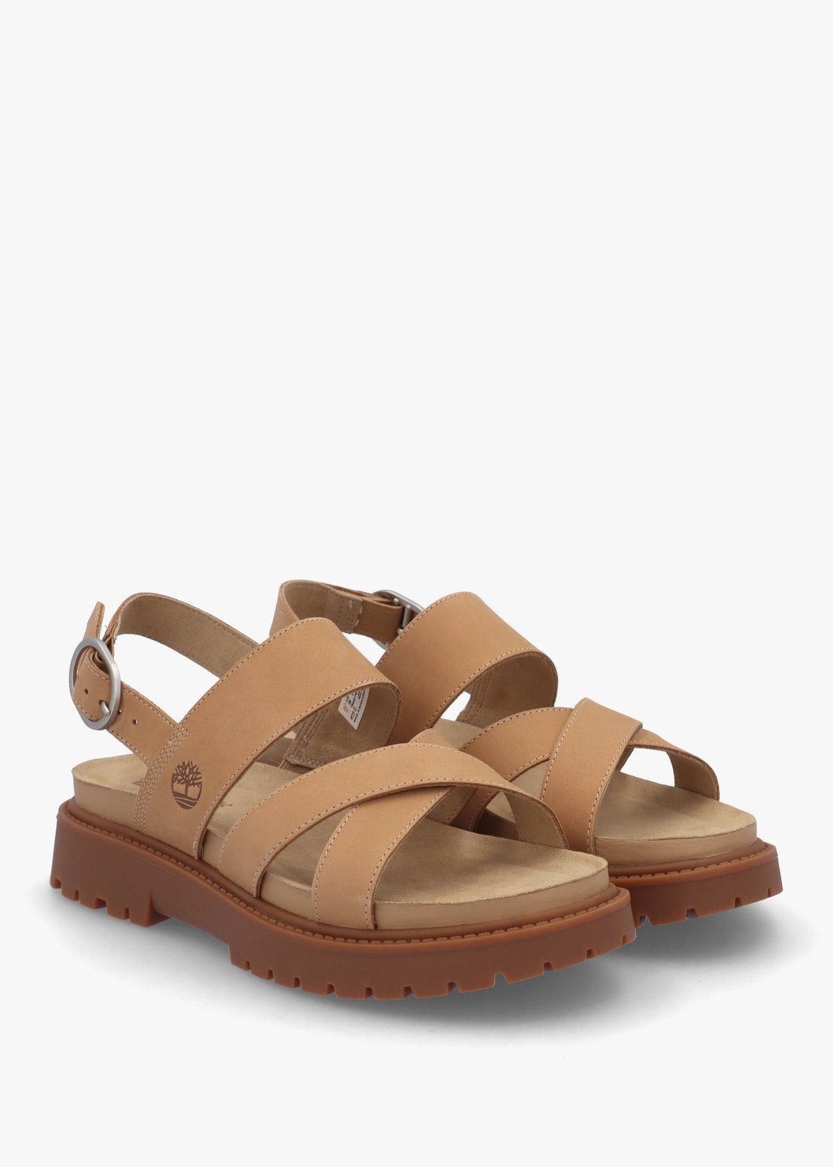 Clairemont Way Medium Beige Nubuck Leather Backstrap Sandals