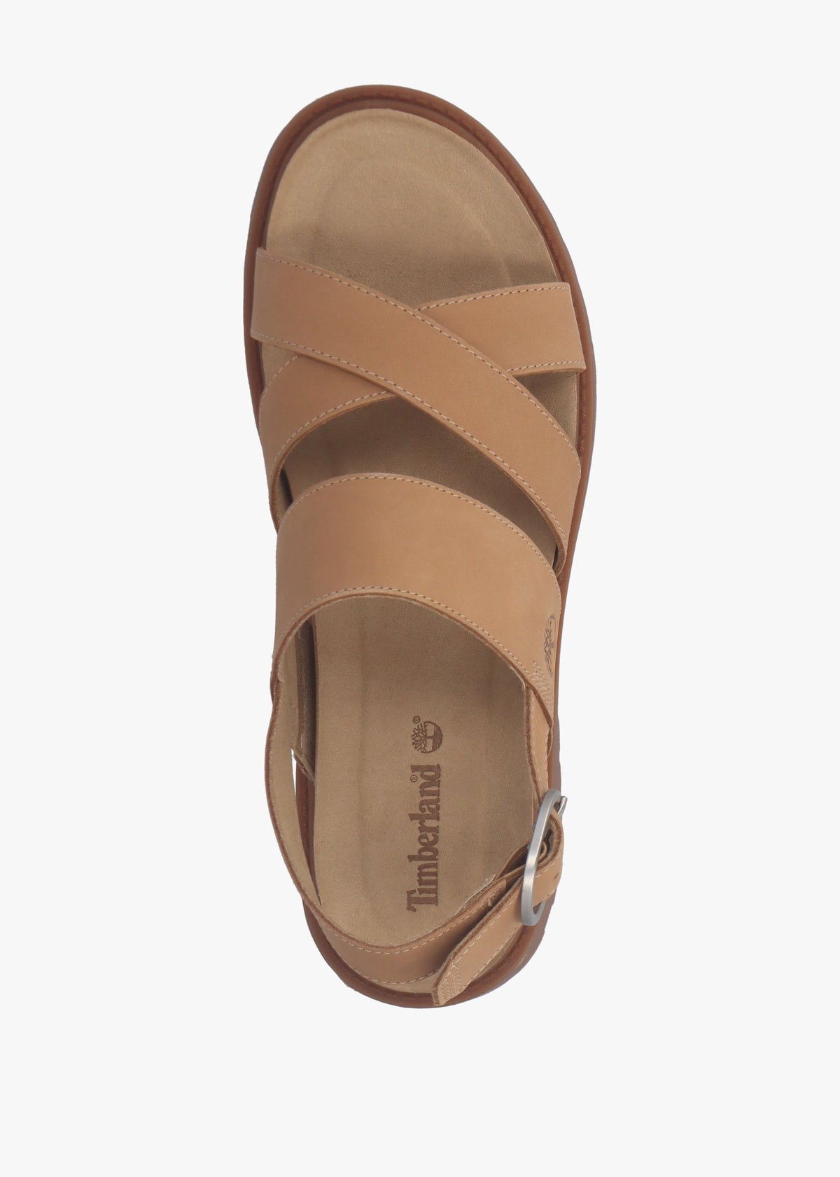 Clairemont Way Medium Beige Nubuck Leather Backstrap Sandals