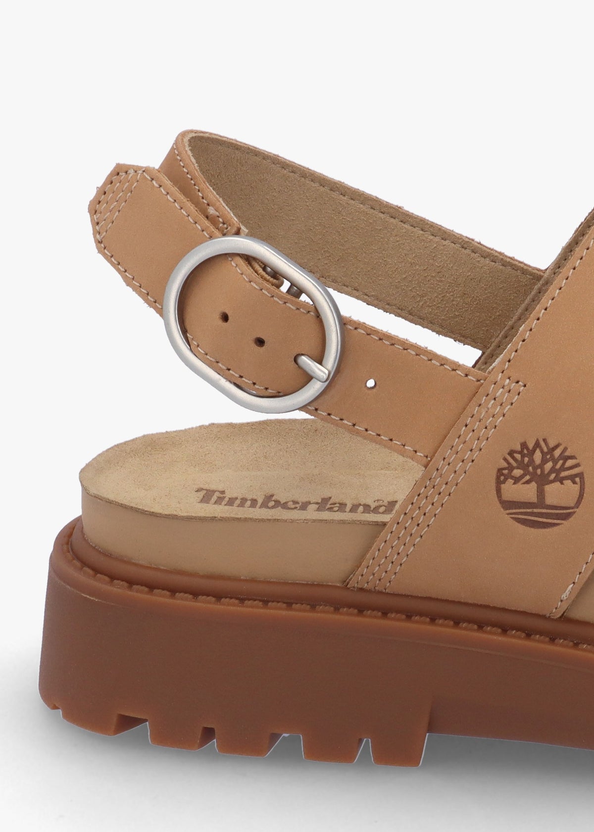 Clairemont Way Medium Beige Nubuck Leather Backstrap Sandals