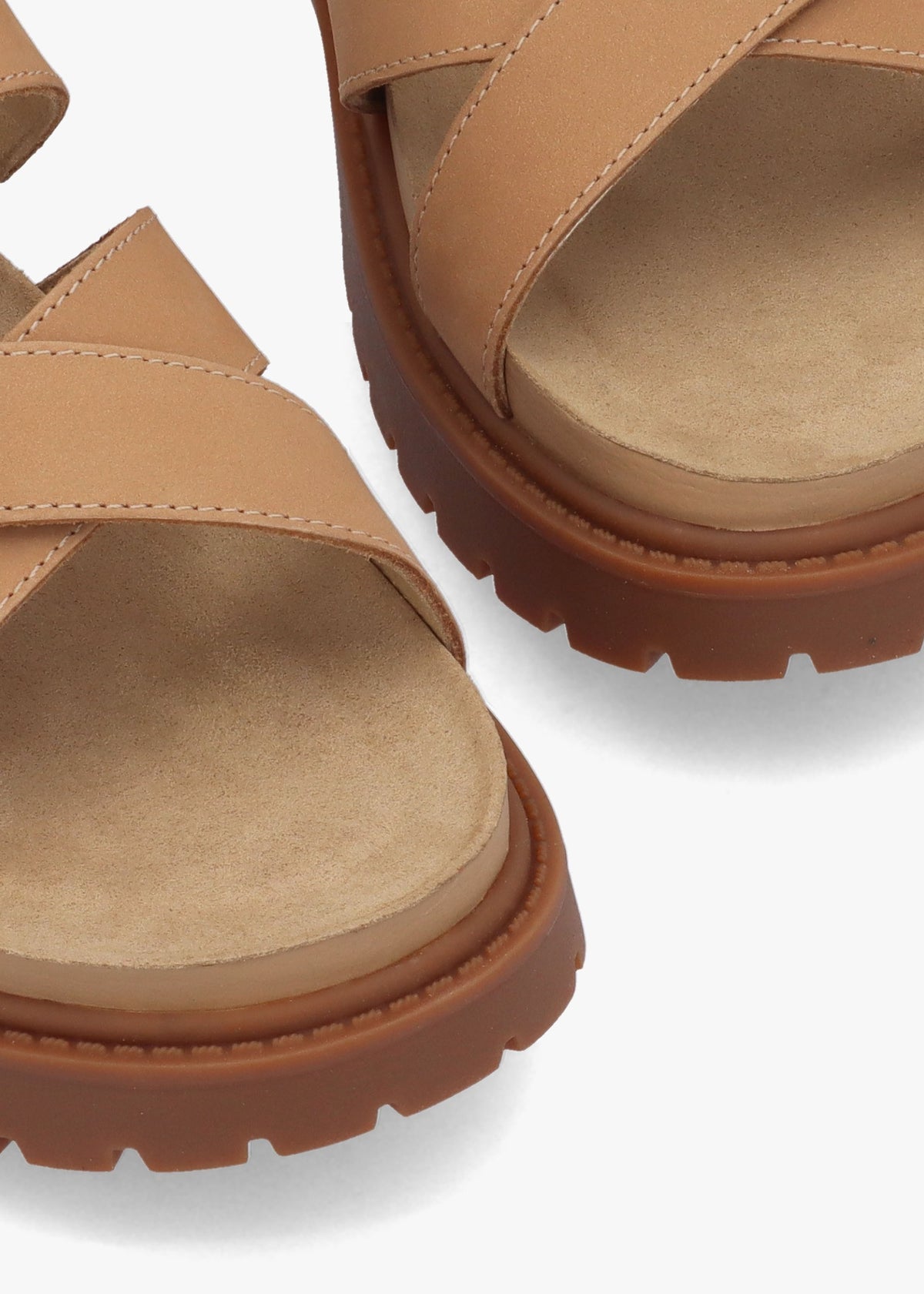 Clairemont Way Medium Beige Nubuck Leather Backstrap Sandals