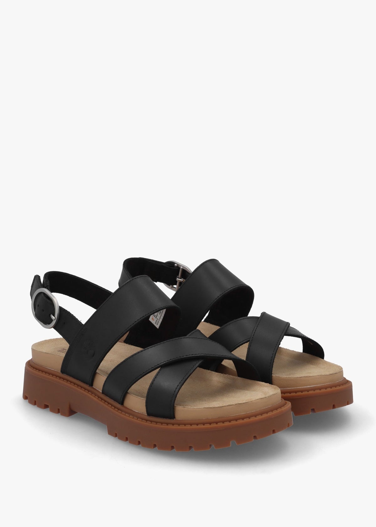 Clairemont Way Black Full Grain Leather Backstrap Sandals