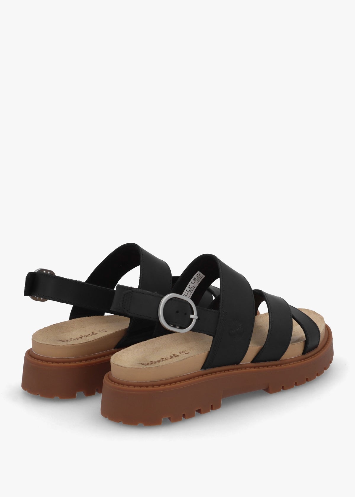 Clairemont Way Black Full Grain Leather Backstrap Sandals
