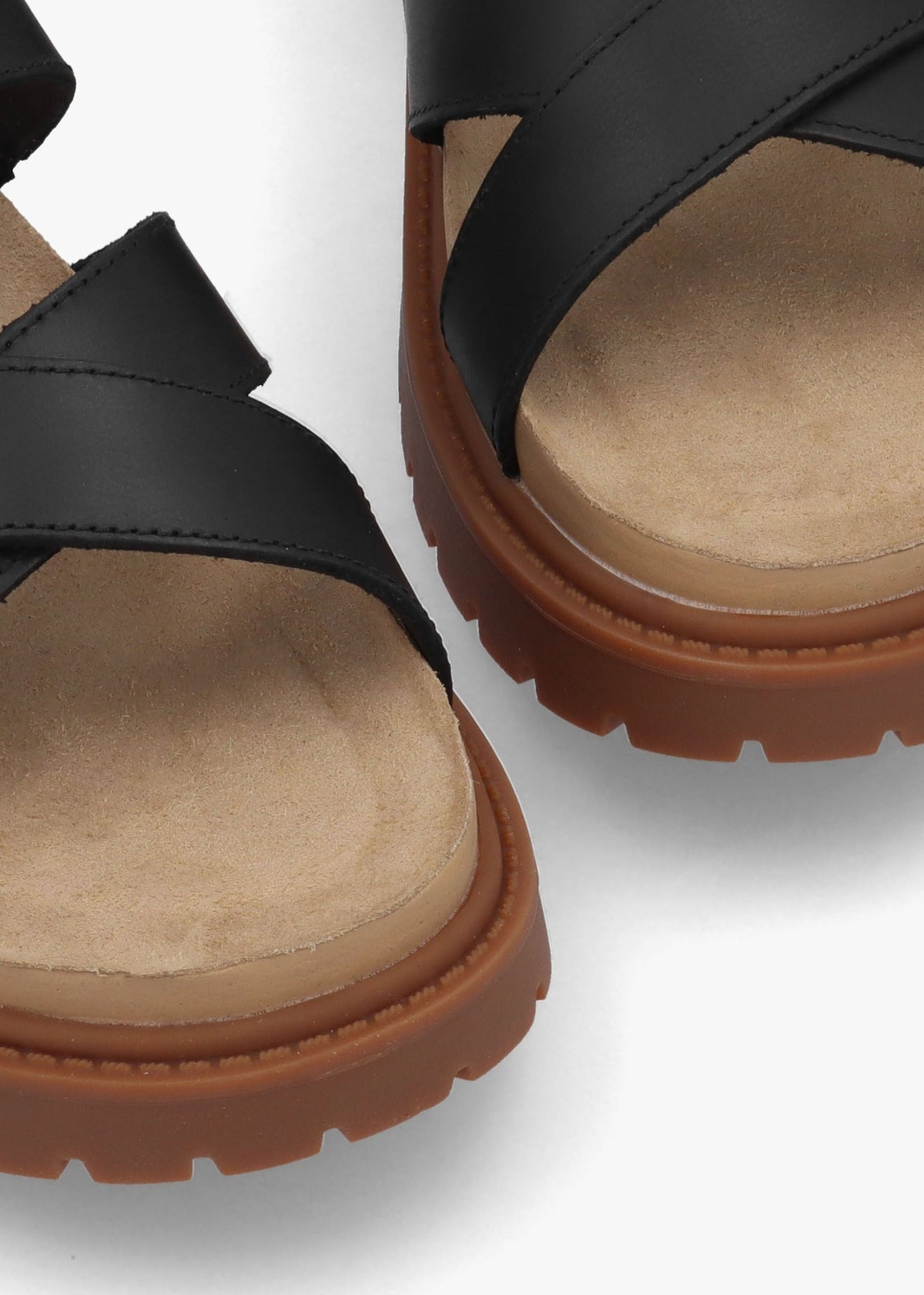 Clairemont Way Black Full Grain Leather Backstrap Sandals