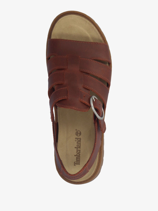 Clairemont Way Dark Red Leather Fisherman Sandals
