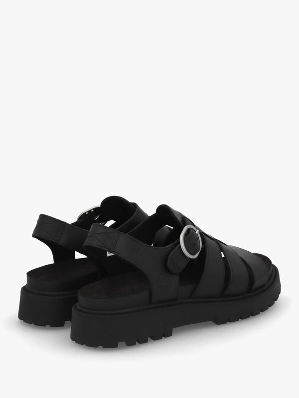 Clairemont Way Black Leather Fisherman Sandals