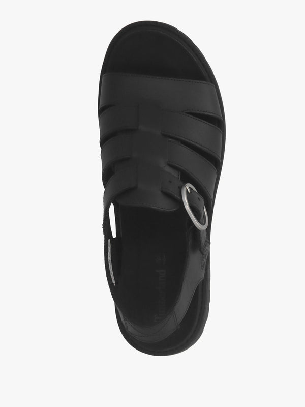 Clairemont Way Black Leather Fisherman Sandals