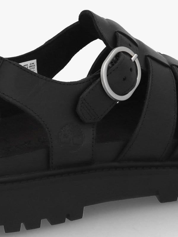 Clairemont Way Black Leather Fisherman Sandals