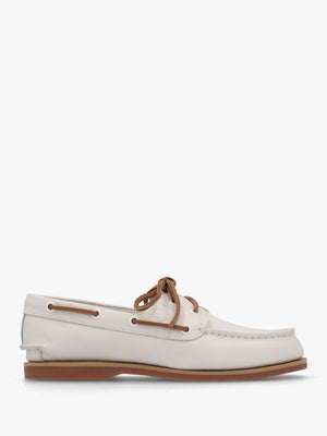 Women’s Classic Natural Full Grain Leather Boat Shoes