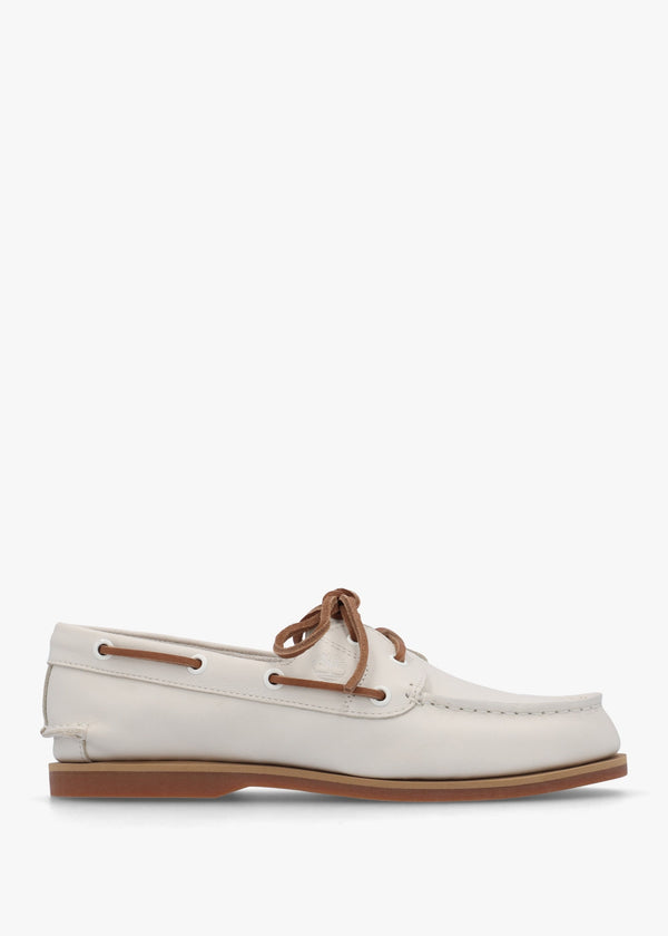 Women’s Classic Natural Full Grain Leather Boat Shoes
