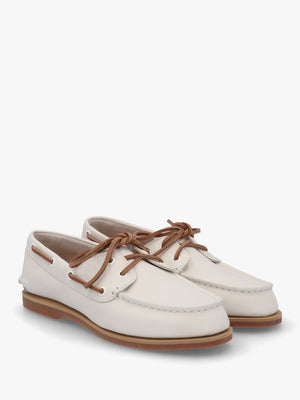 Women’s Classic Natural Full Grain Leather Boat Shoes