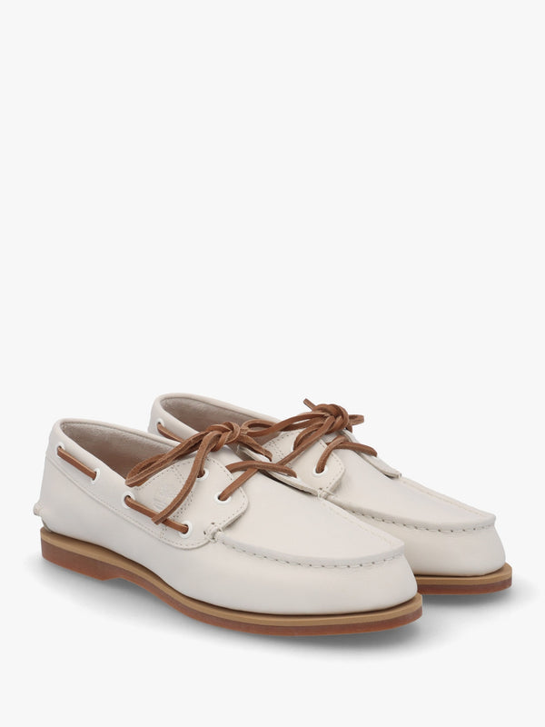 Women’s Classic Natural Full Grain Leather Boat Shoes
