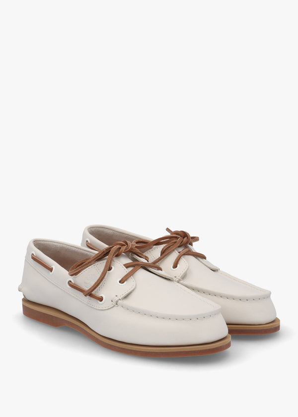 Women’s Classic Natural Full Grain Leather Boat Shoes