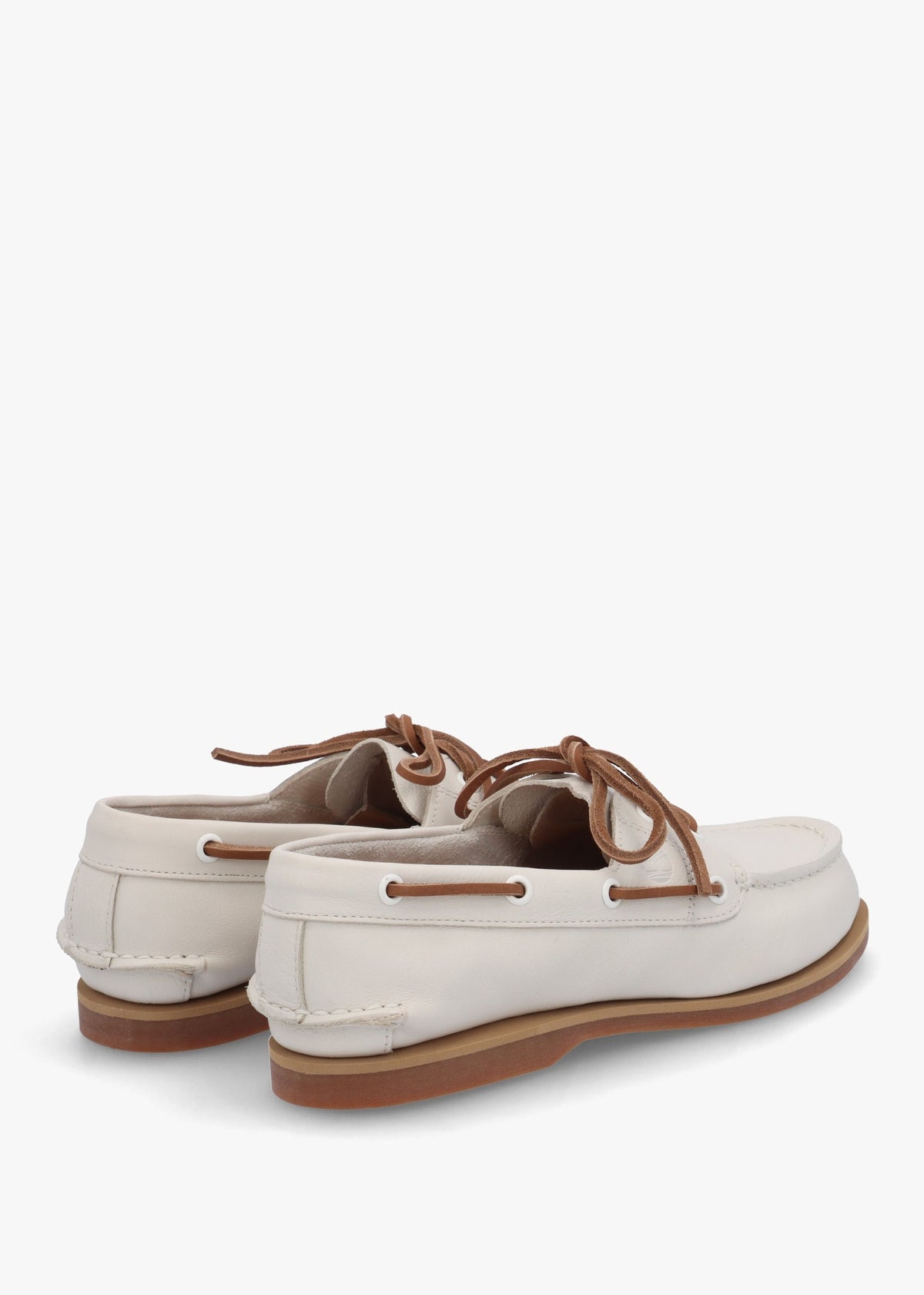 Women’s Classic Natural Full Grain Leather Boat Shoes
