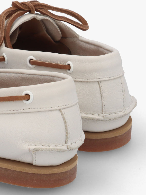 Women’s Classic Natural Full Grain Leather Boat Shoes
