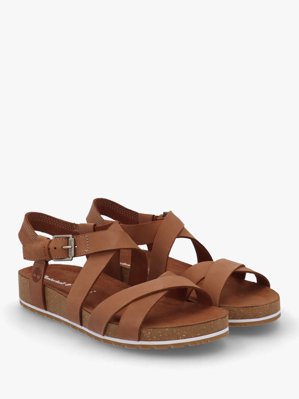 Malibu Waves Saddle Nubuck Leather Backstrap Sandals