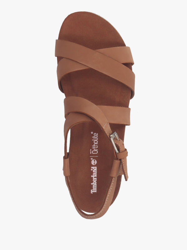 Malibu Waves Saddle Nubuck Leather Backstrap Sandals