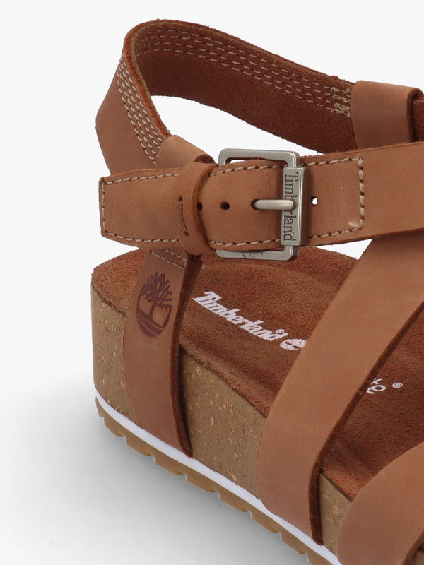 Malibu Waves Saddle Nubuck Leather Backstrap Sandals