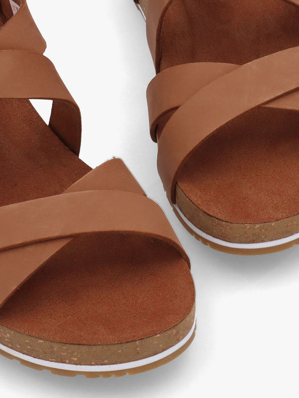 Malibu Waves Saddle Nubuck Leather Backstrap Sandals