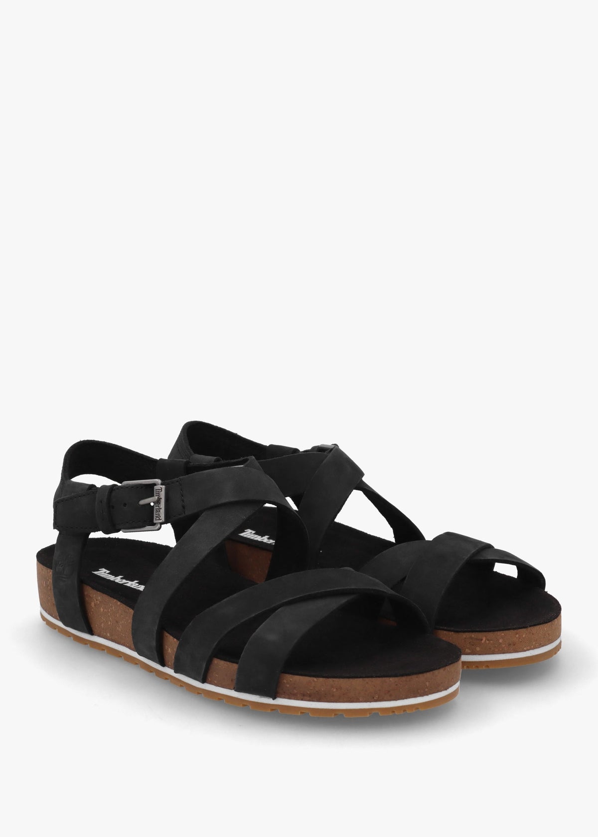 Malibu Waves Black Nubuck Leather Backstrap Sandals