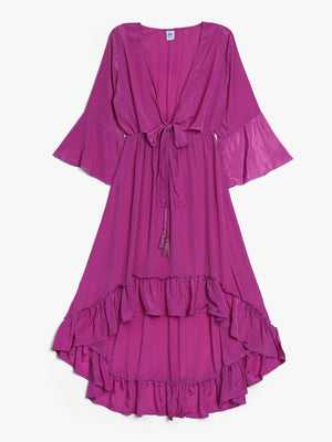 Purple Crepe Cut Out Maxi Dress