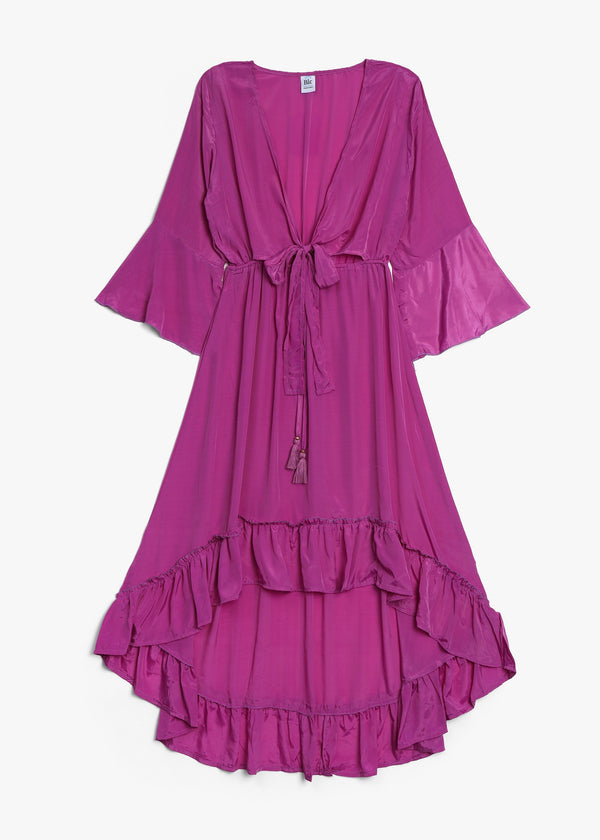 Purple Crepe Cut Out Maxi Dress