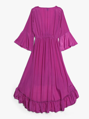 Purple Crepe Cut Out Maxi Dress