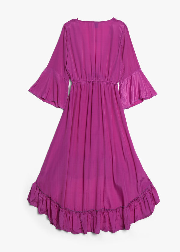 Purple Crepe Cut Out Maxi Dress