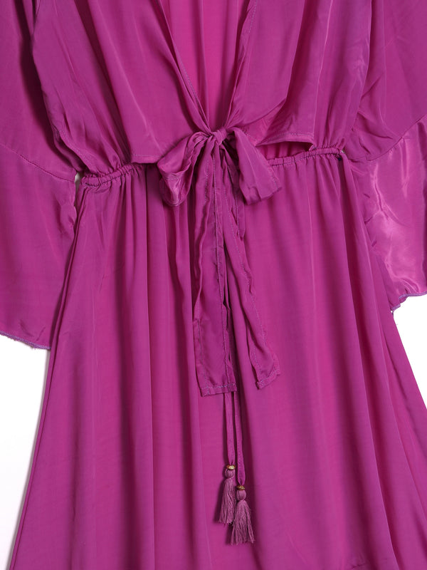 Purple Crepe Cut Out Maxi Dress