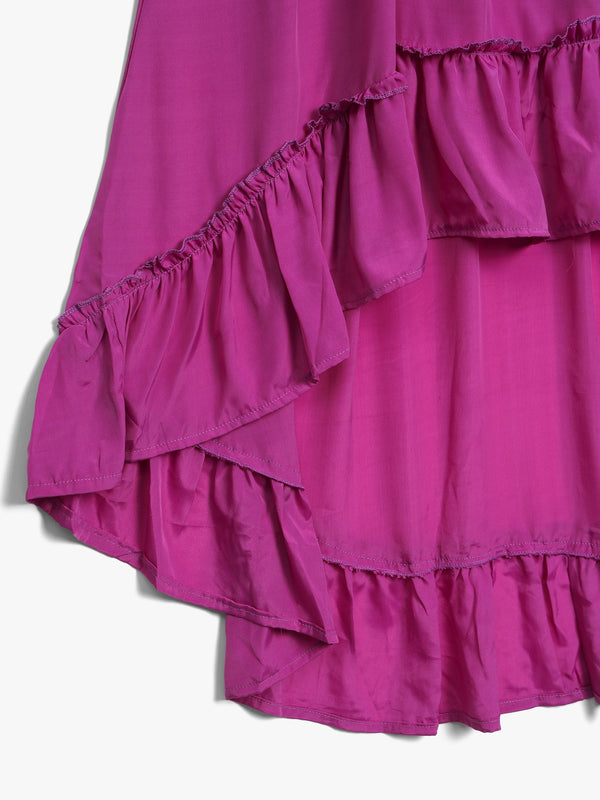 Purple Crepe Cut Out Maxi Dress