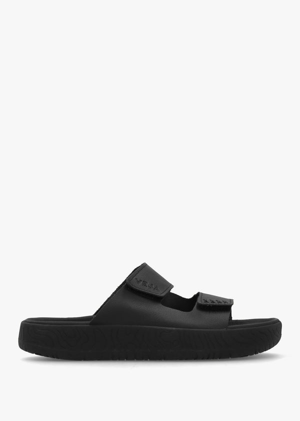 Etna Full Black Leather Sandals