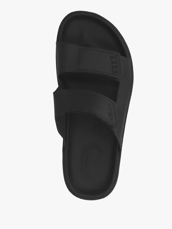 Etna Full Black Leather Sandals