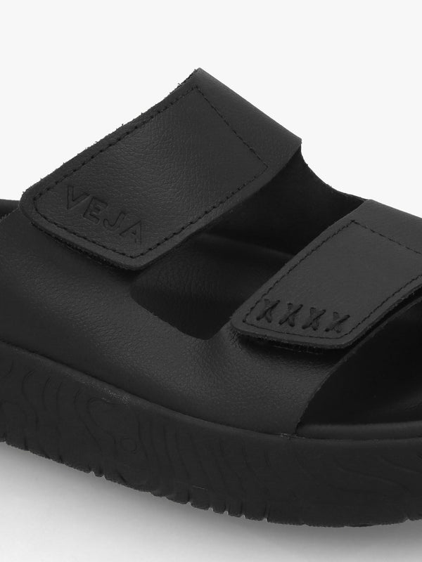Etna Full Black Leather Sandals