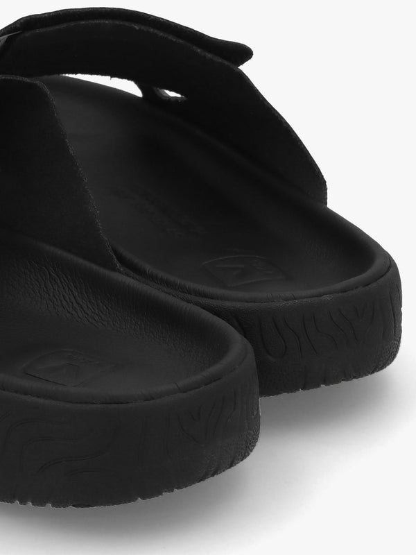 Etna Full Black Leather Sandals