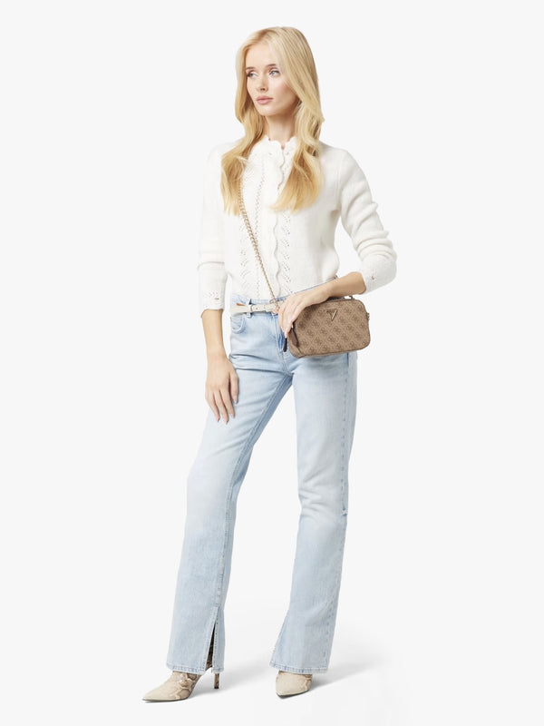 Noelle Latte Logo Cross-Body Bag