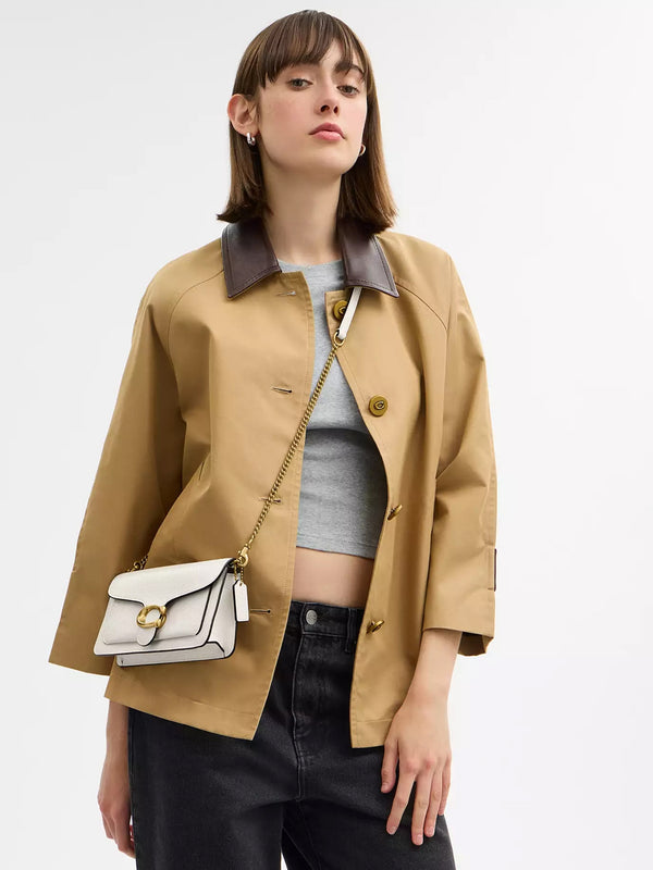 Tabby Chalk Leather Chain Clutch Bag