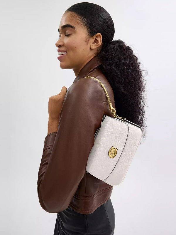 Cassie 17 Chalk Leather Cross-Body Bag