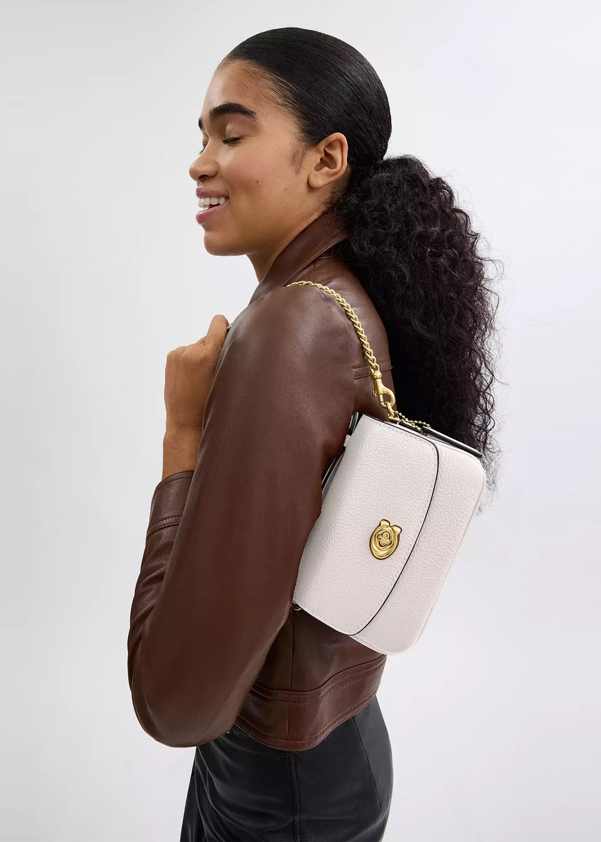 Cassie 17 Chalk Leather Cross-Body Bag