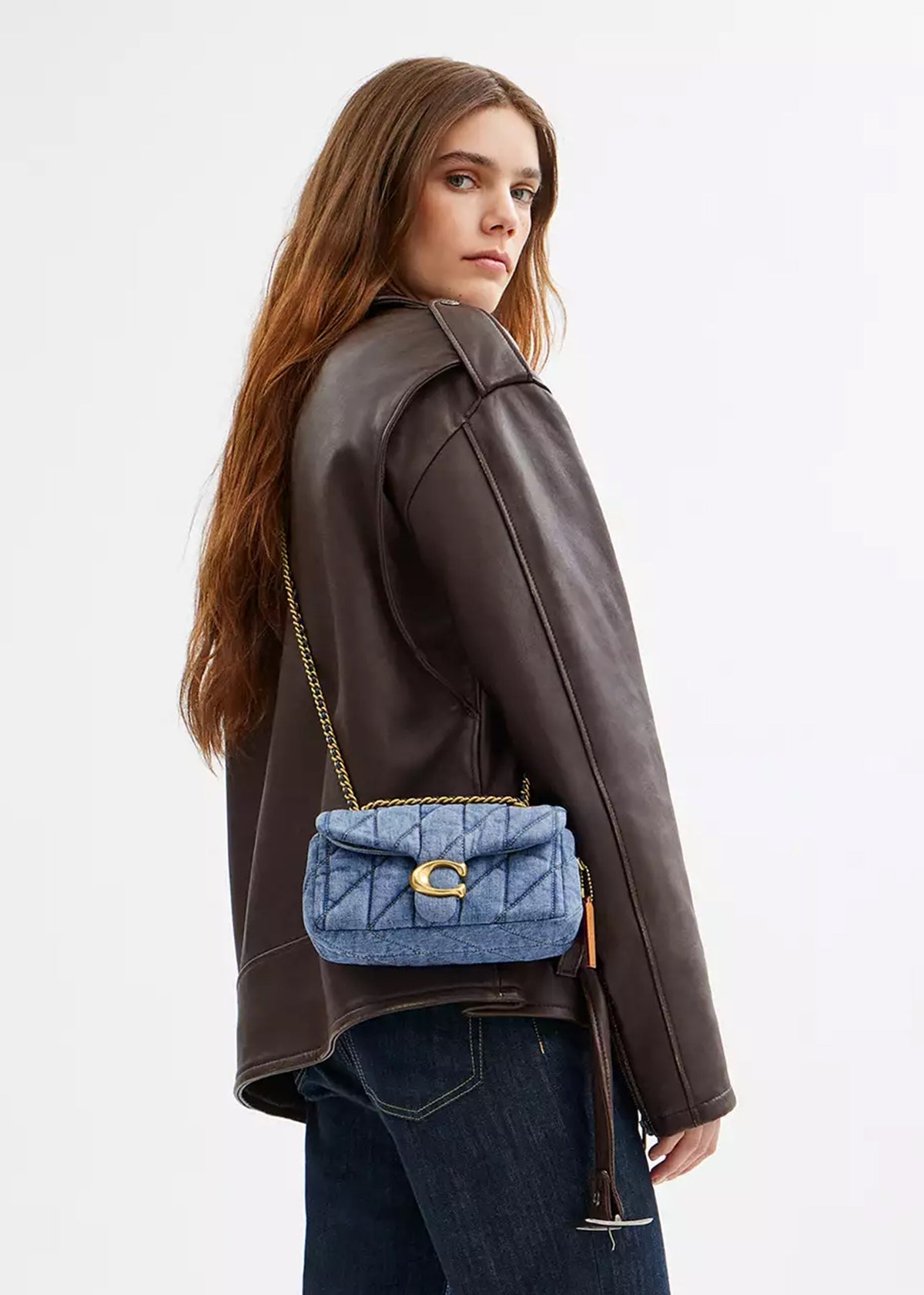 Tabby 20 Quilted Indigo Denim Shoulder Bag