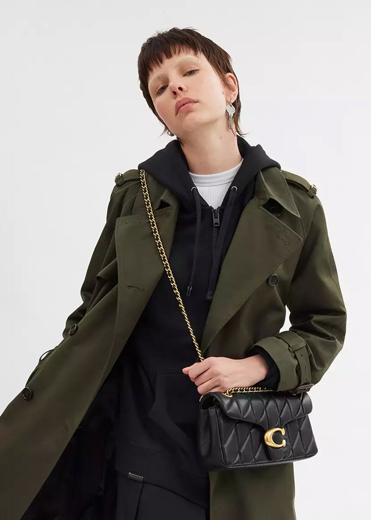 Tabby Quilted 26 Black Leather Shoulder Bag