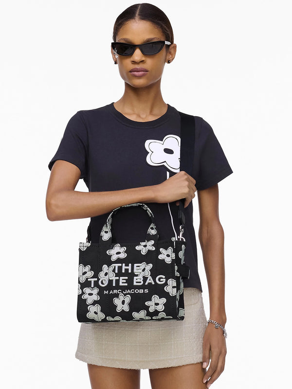 The Daisy Canvas Small Black & White Tote Bag