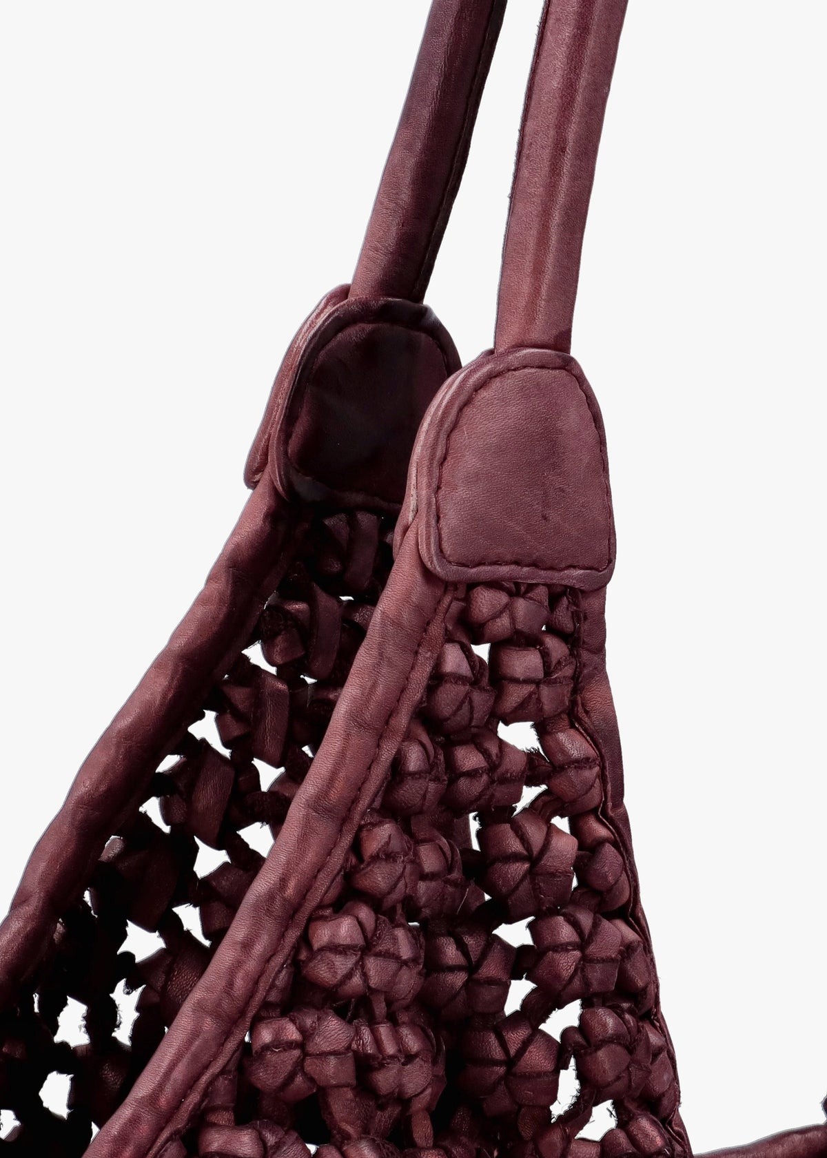 Vobo Slouchy Woven Burgundy Metallic Leather Hobo Bag