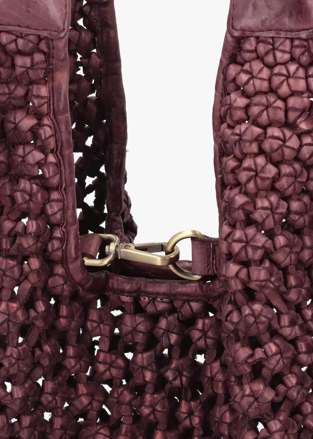 Vobo Slouchy Woven Burgundy Metallic Leather Hobo Bag