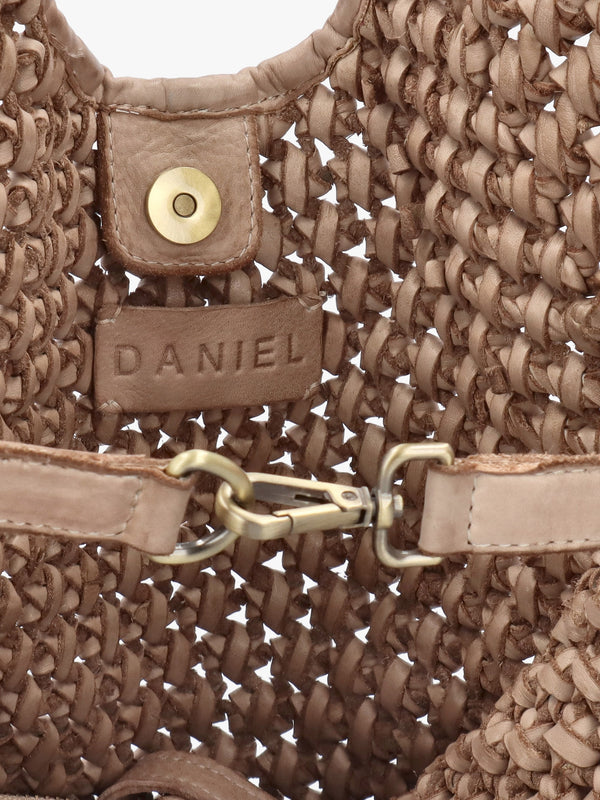 Vobo Slouchy Woven Beige Leather Hobo Bag
