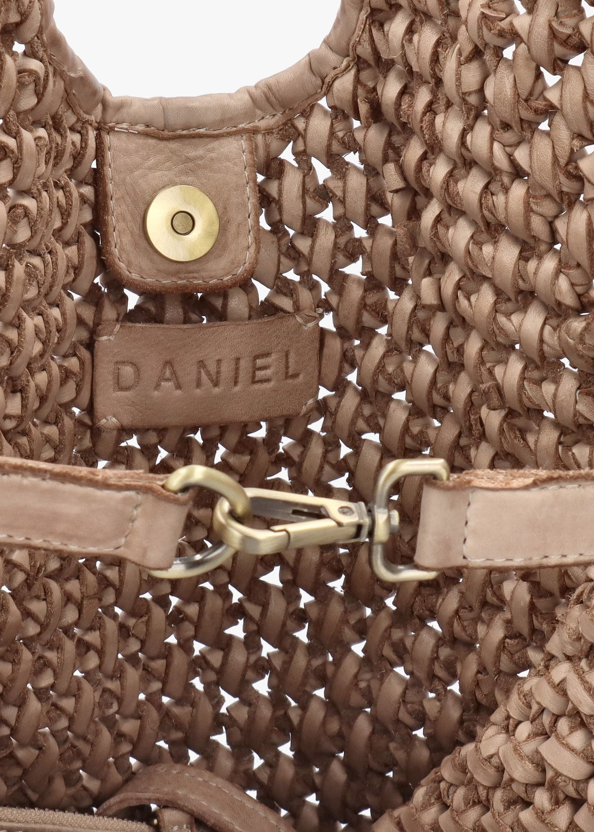 Vobo Slouchy Woven Beige Leather Hobo Bag