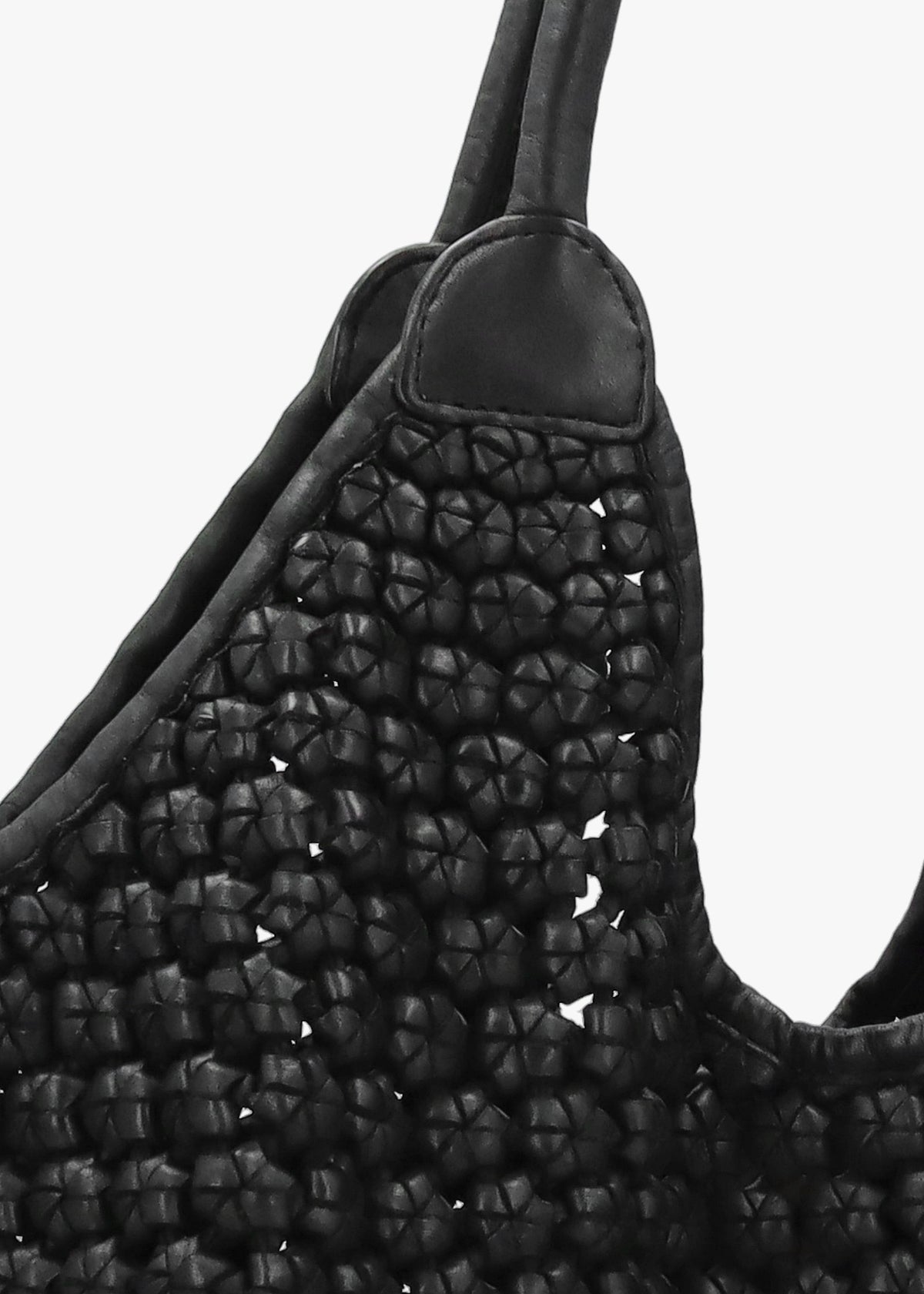 Vobo Slouchy Woven Black Leather Hobo Bag