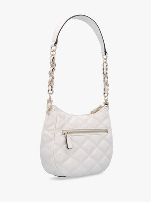 Tamsin Quilted Off White Top Zip Shoulder Bag
