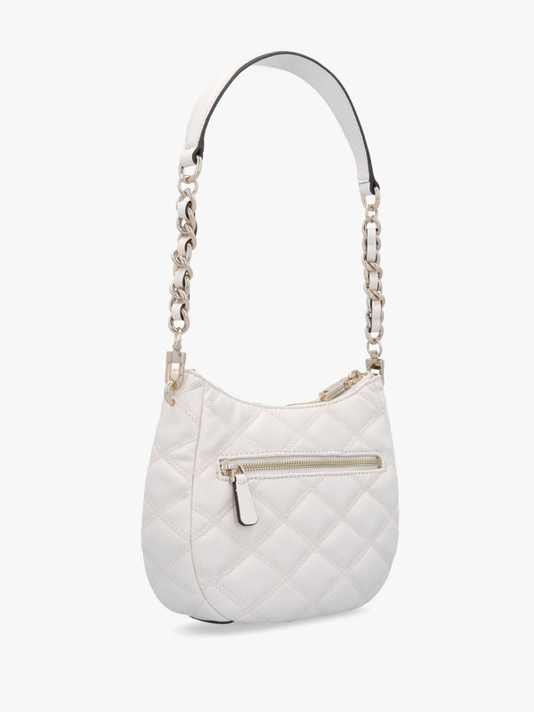 Tamsin Quilted Off White Top Zip Shoulder Bag