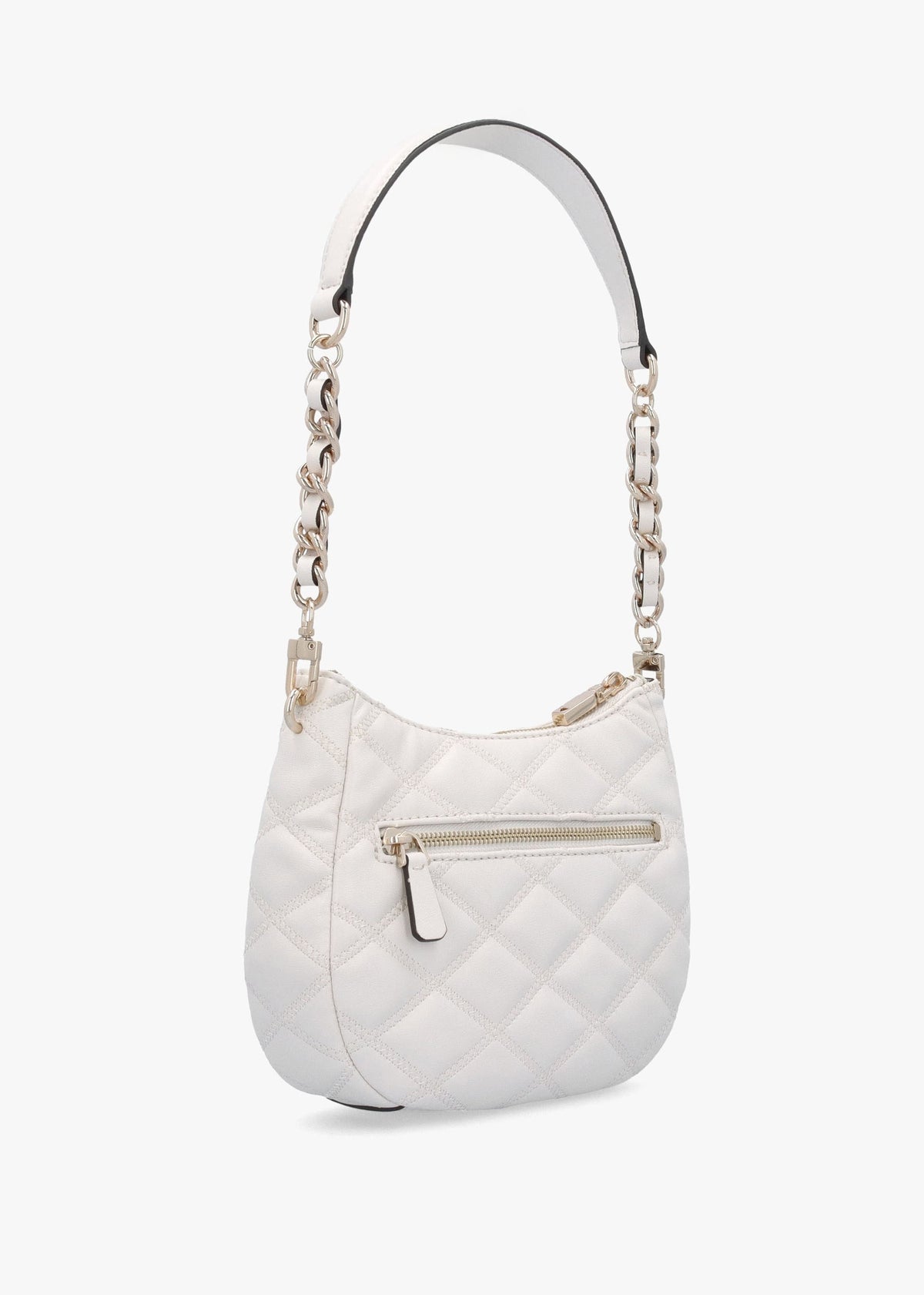 Tamsin Quilted Off White Top Zip Shoulder Bag